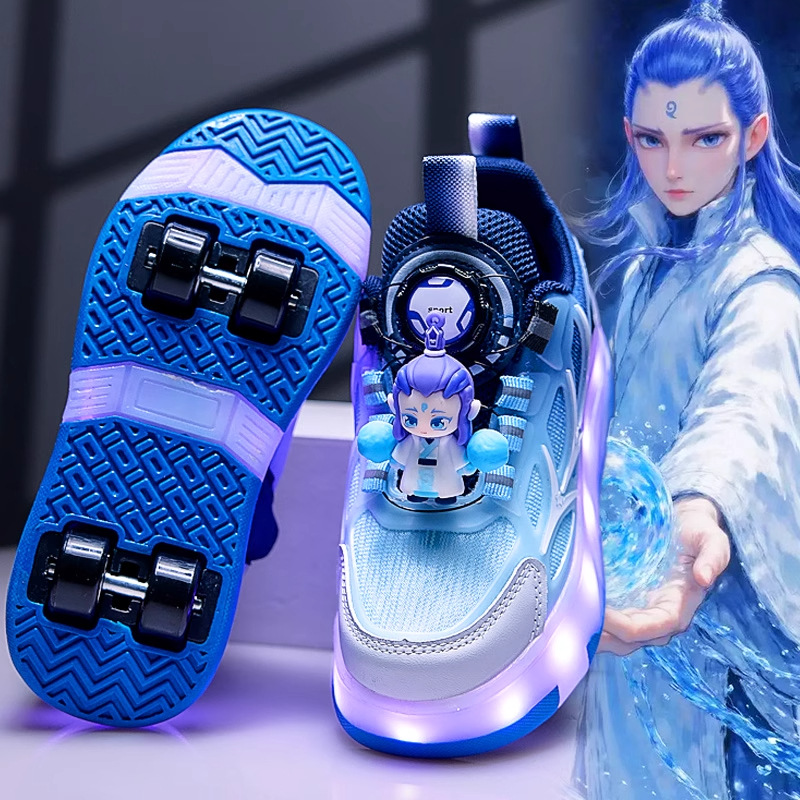 Ao Bing Boys' Heelys Shoes 2025 New Children's Four-Wheel Invisible Roller Shoes Removable Boys' Sports Skates