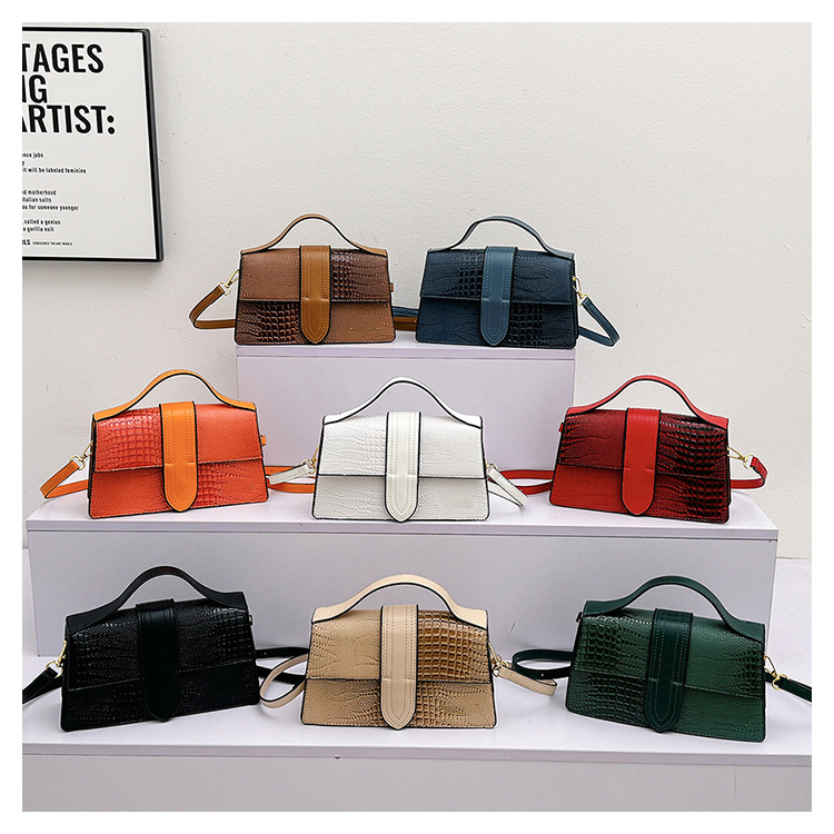 Bolsos transfronterizos para mujer 2025 nuevo bolso de mano con patrón de cocodrilo de alta calidad bolso de mensajero de hombro de viaje de todo fósforo de moda