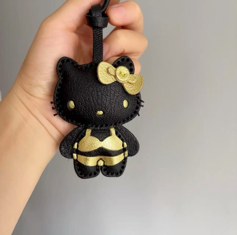 可爱hellokitty包包挂件女卡通甜美高级感书包钥匙扣手机皮质挂饰|undefined