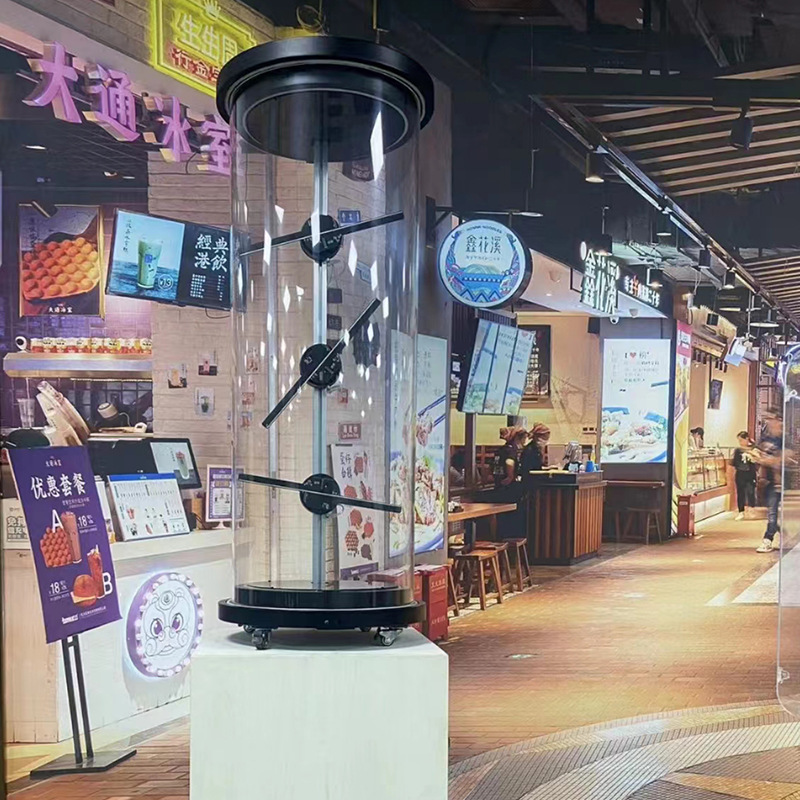 AI数字人全息仓柜3D风扇广告机32厘米1X3拼接圆柱分辨率1080X224