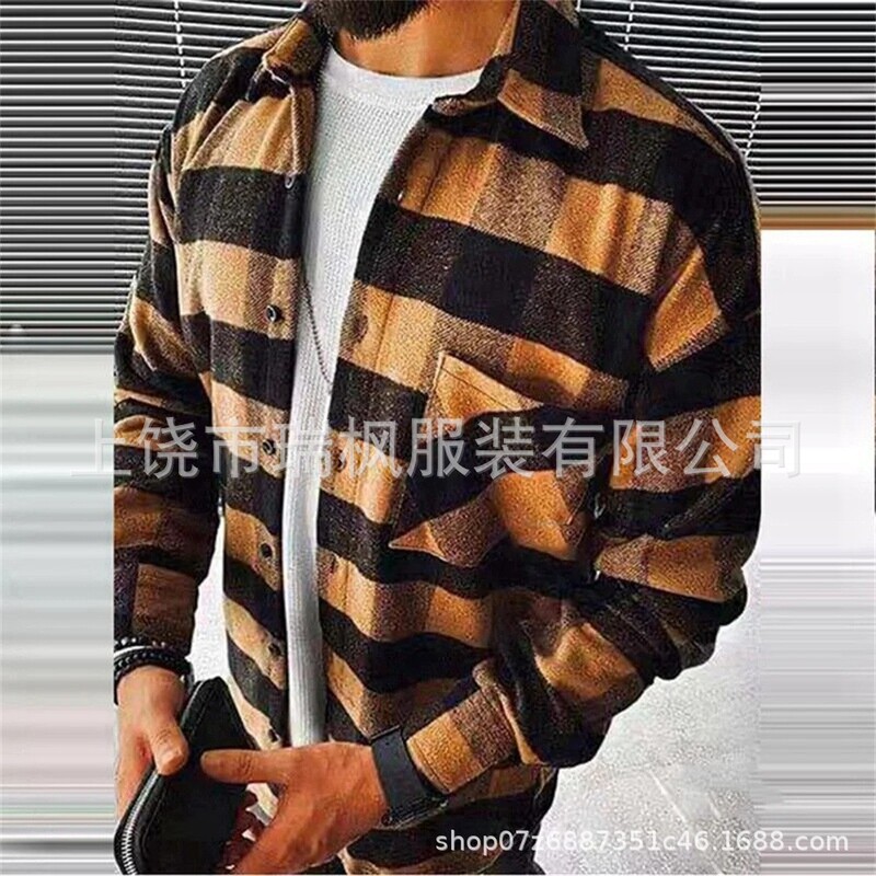 Wish New Spring and Autum Trendyy Plaid Style European and American Export Casual Youth Long-Sleeved Shirt Jacket Jacket Wish New Spring and Autum Trendyy Plaid Style European and American Export Casual Youth Long-Sleeved Shirt Jacket Jacket
