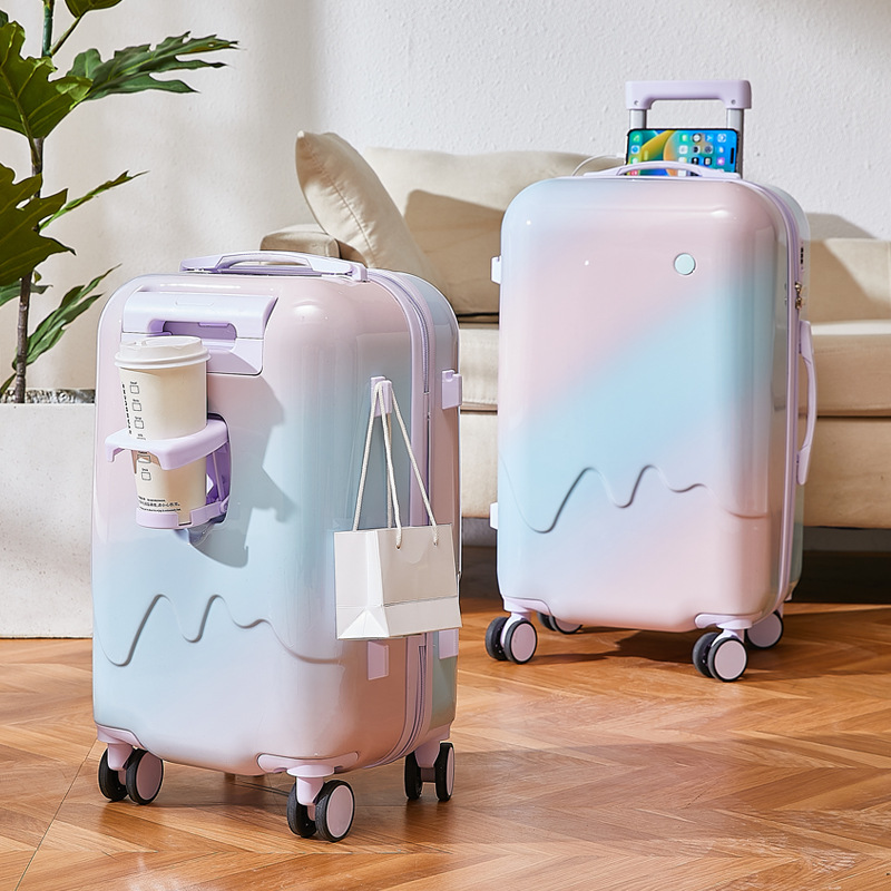 [Fábrica de selección estricta] maleta de alto valor nominal Gradiente de palanca de tracción maleta de viaje ligera y duradera de 20 pulgadas