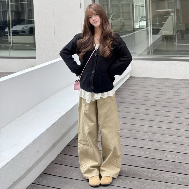 Khaki Color Scimitar Jeans for Women 2026 New Spring High-Waisted Wide-Leg Pants for Women Denim Drapey Pants for Women Khaki Color Scimitar Jeans for Women 2026 New Spring High-Waisted Wide-Leg Pants for Women Denim Drapey Pants for Women