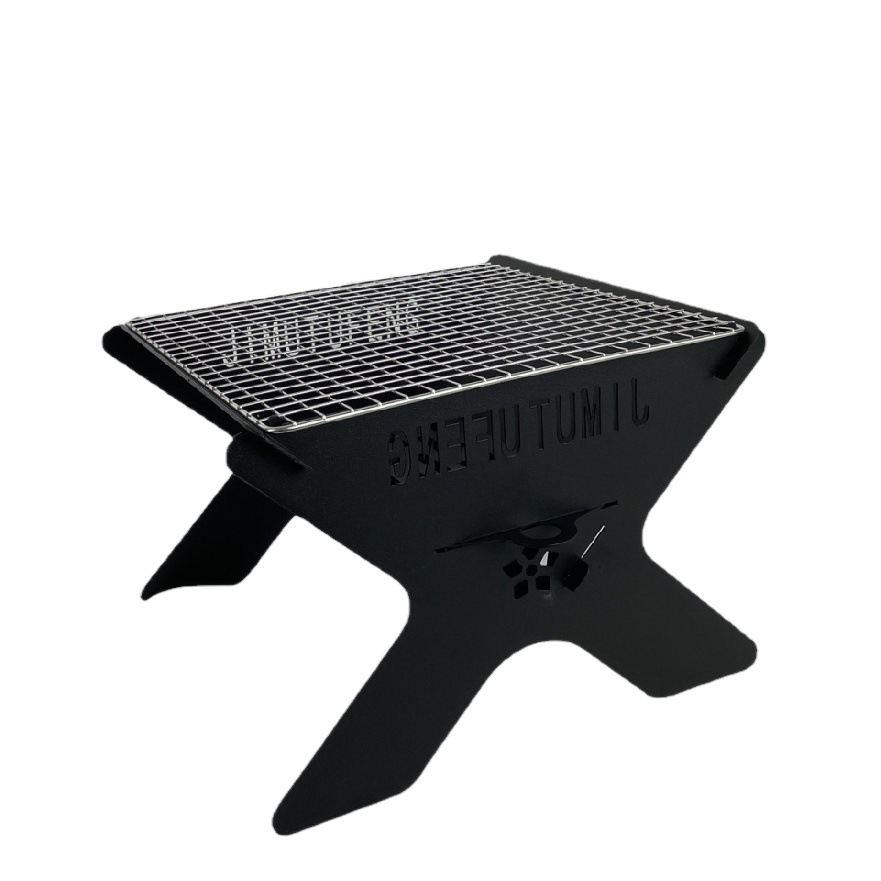 Cross-Border Wholesale Card-Type Wood Stove Camping Picnic Stove Camping Portable Card Barbecue Outdoor Grill