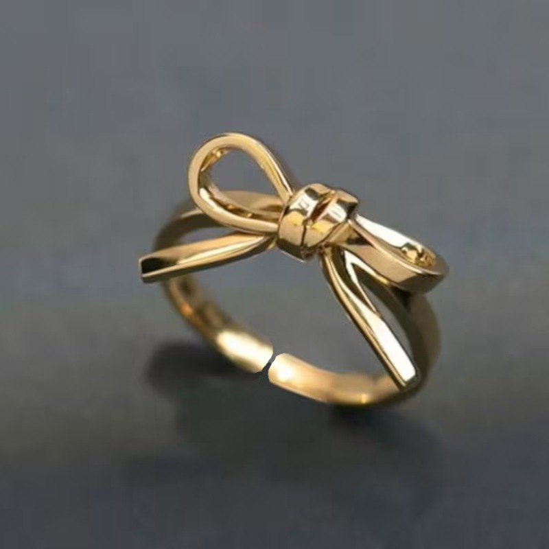 New Cross-border Product: European And American Alloy Geometric Bow Adjustable Open Ring, Women's Jewelry, Sold By_voghion.com