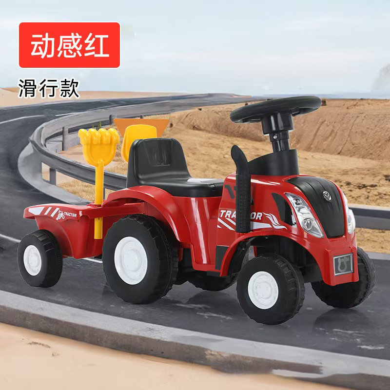 Tractor para niños, patineta para niños, niños, niñas y niños con un coche de juguete de cuatro ruedas, patineta eléctrica