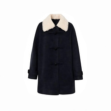 2025冬季新款女装百搭羊羔毛领毛呢大衣外套7G9370261 7G9370271