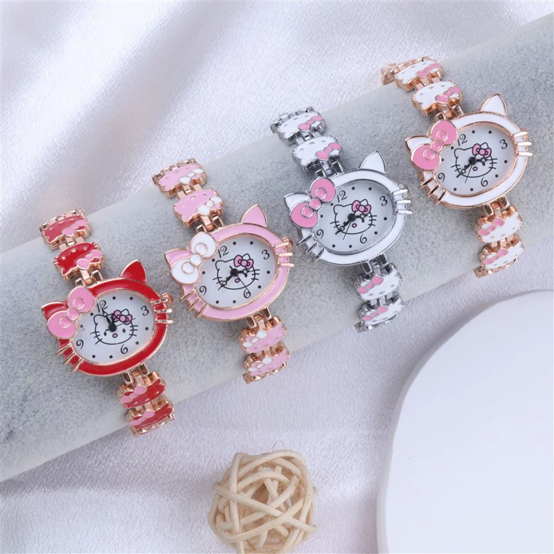 Hello Kitty, детские часы, мультяшные качественный браслет
