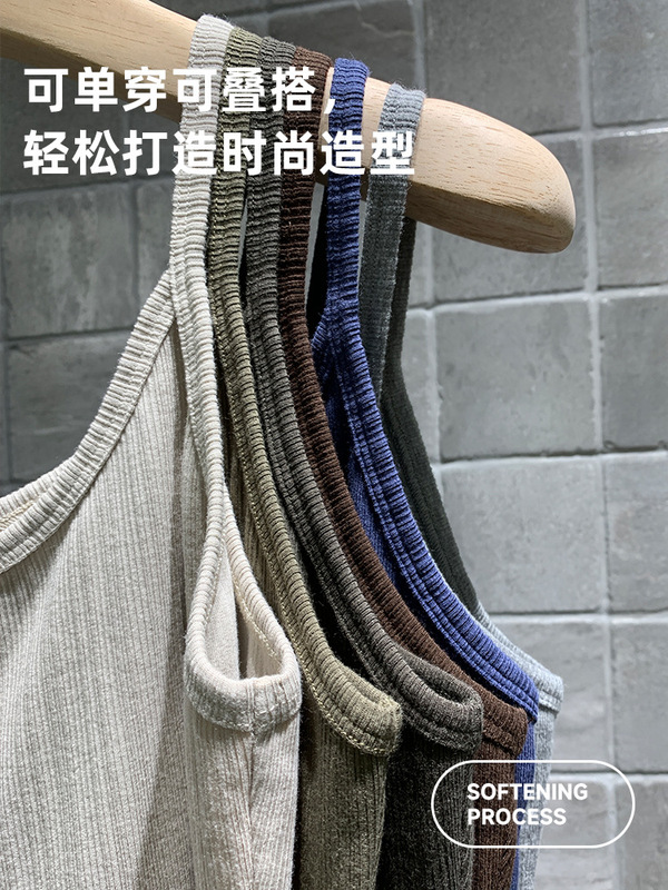 针织吊带背心女 夏季外穿内搭无袖上衣辣妹吊带女士背心 小吊带|undefined