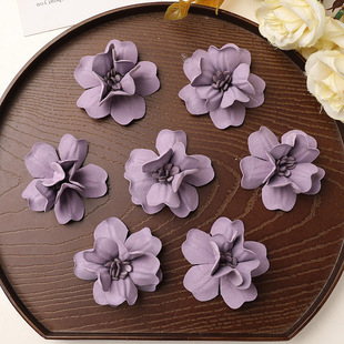 Summer Fairy-Like Atmosphere Purple Fabric Flowers DIY Holiday Style Earrings Forest-Style Earrings Shoes Socks Hair Accessories