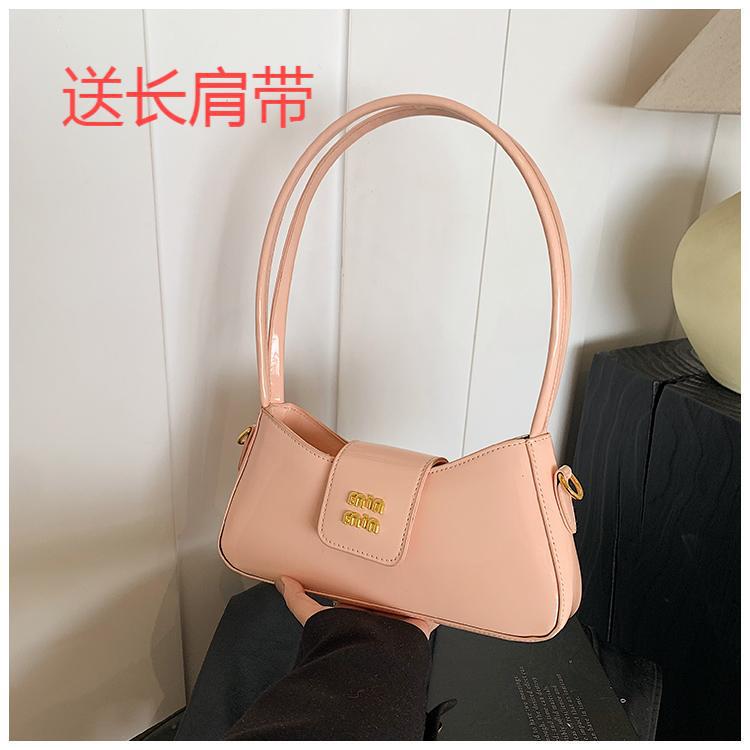 跨境爆款代发油蜡皮腋下包春季新款时尚漆皮单肩包潮百搭手提女包|undefined