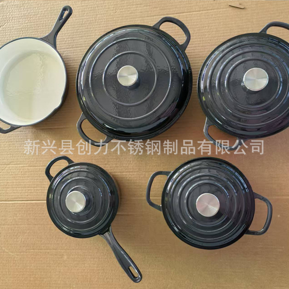 铸铁珐琅锅Manufacturer's enamel pot set无涂层汤锅炖锅妈咪锅 铸铁珐琅锅Manufacturer's enamel pot set无涂层汤锅炖锅妈咪锅