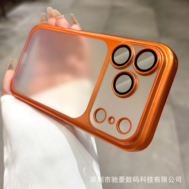 适用iPhone17promax原机磨砂电镀手机壳苹果16全包防摔PC保护套14|undefined