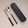 Handheld tableware stainless steel, set, chopsticks, new collection, 3 piece set