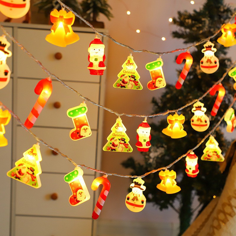 Decoración de Navidad cadena de lámparas LED transfronterizas fabricantes de explosión de estilo recto de Navidad atmósfera de lámparas al aire libre fiesta de patio