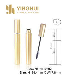 Designed Fashionable Round Eyelash Liquid Empty Tube Injection Molded Gold Matte Cosmetic Packaging Material