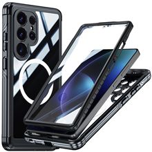 适用Samsung S25三防手机壳9H玻璃360全包防摔减震防刮花磁吸充电