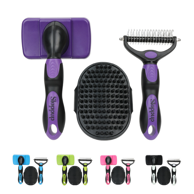 Kit de Peines de Desparasitación para Mascotas Set de 3 Piezas de Plástico y TPR para Perros y Gatos image 5