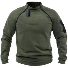 WZXSK欧码跨境男士战术卫衣春季新款狩猎外套保暖透气侧拉链抓绒