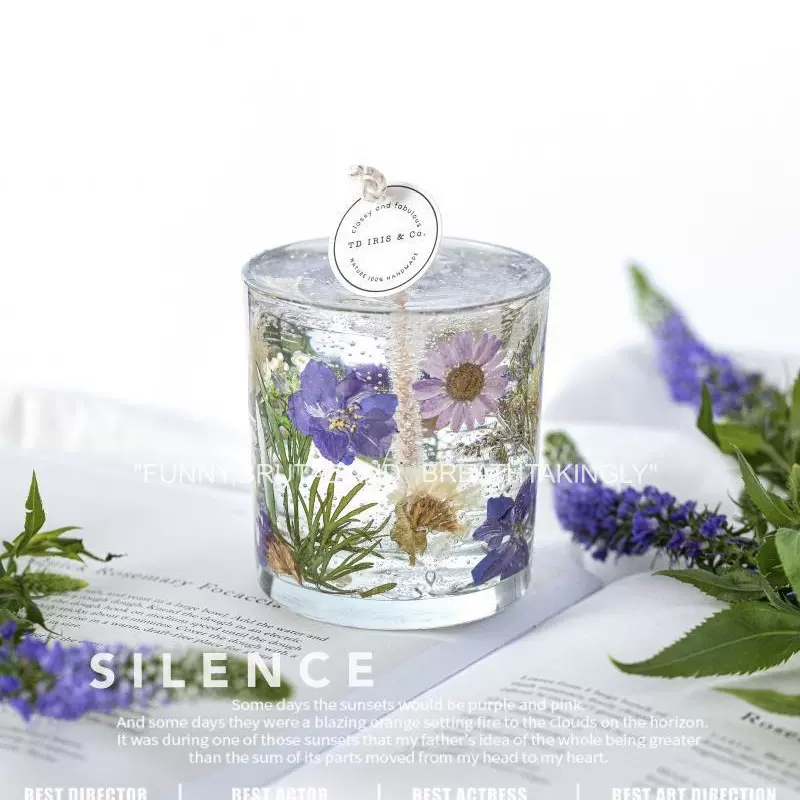 ins干花花植物柠檬大豆蜡气泡水果冻香薰蜡烛居家婚礼伴手礼香氛