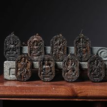 批发沉香木雕生肖八大守护神木质雕刻勃挂吊坠车载随行挂件木艺