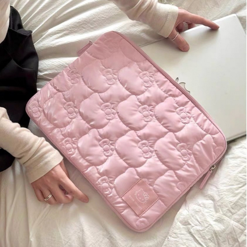 Korean Cute Hello Kitty Laptop Sleeve iPad Tablet Cosmetics Bag Pink Other Other Pure Color