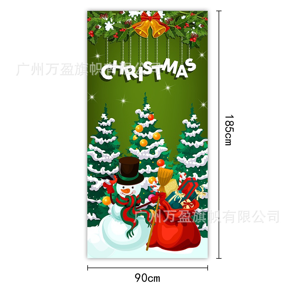 2025 nuevos productos de navidad cortina de bandera Santa Claus para ver la hoja de regalo decoración de tela colgante Bandera de bienvenida de Navidad