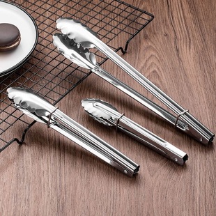 Stainless Steel Bread Tongs 7inch Plum Blossom Mini Food Tongs Outdoor Barbecue Carbon Tongs Food Tongs Barbecue Tongs Wholesale