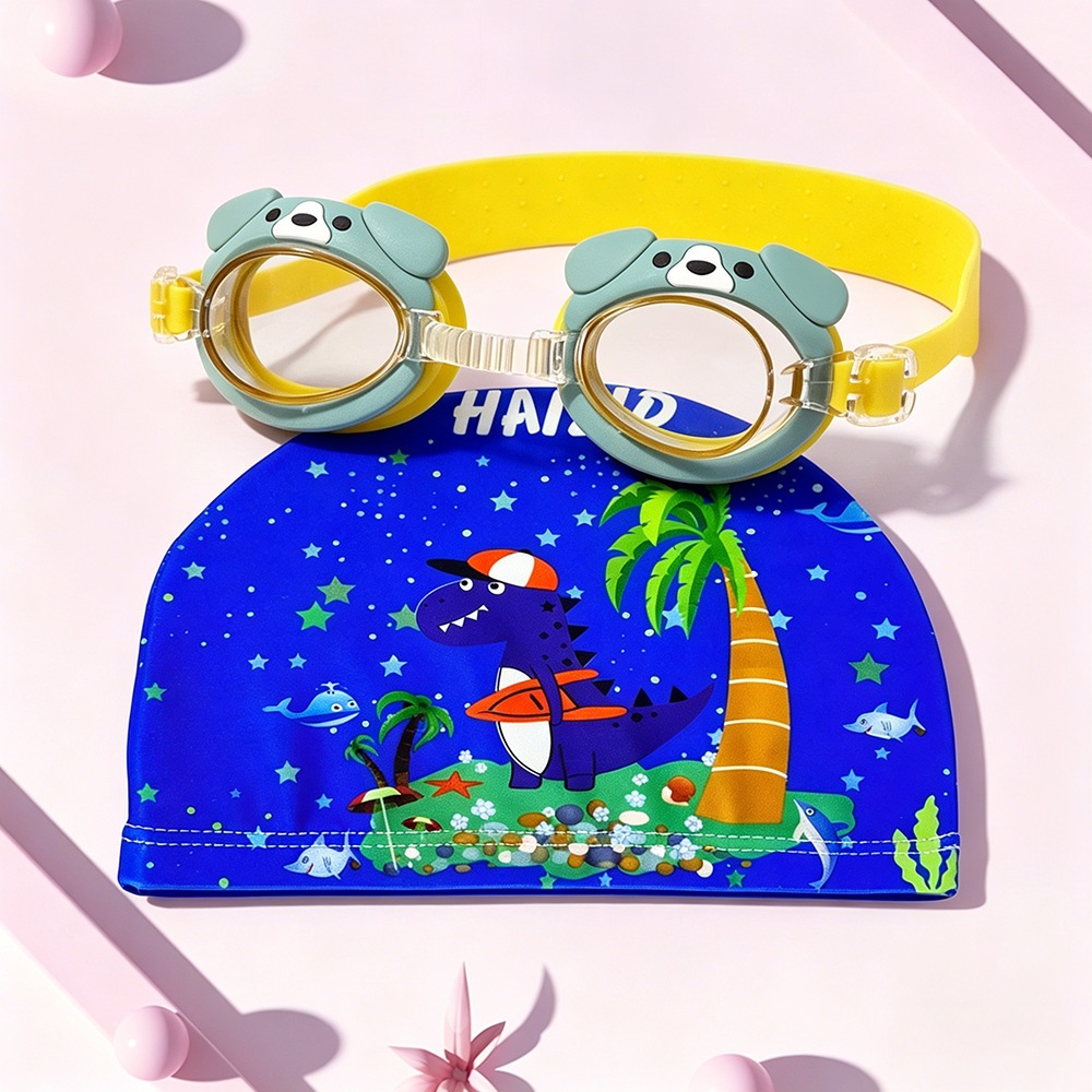 2026 nuevo conjunto de gafas de baño para niños gorras de natación encantadoras impresión gorras de natación para niñas gafas de natación para niños