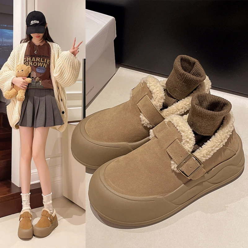 Fashionable insulated winter non-slip low keep warm low boots