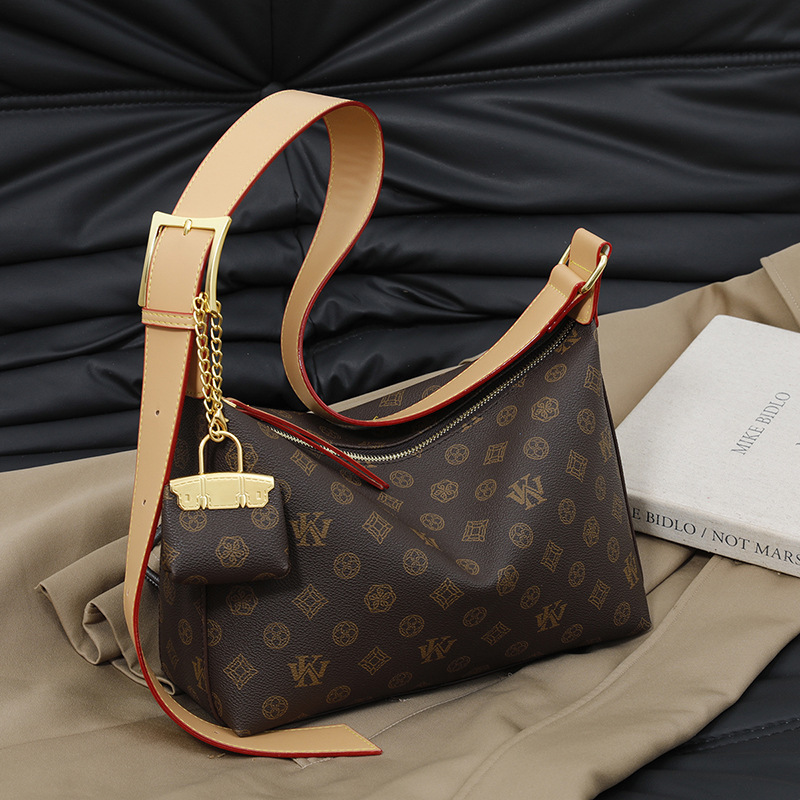 Cross-border Damen-Modell 2025, beliebt im Live-Streaming, Vintage-High-End-Stil, Monogramm-Muster, Pendler-Look_voghion.com