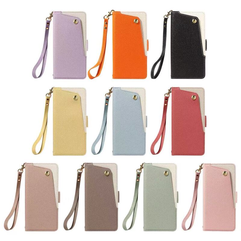 Suitable for iPhone 17Pro Mobile Phone Case Apple 15 Cosmetic Mirror Leather Case 16 Pebbled Pattern Lanyard Flip Protective Cover Suitable for iPhone 17Pro Mobile Phone Case Apple 15 Cosmetic Mirror Leather Case 16 Pebbled Pattern Lanyard Flip Protective Cover