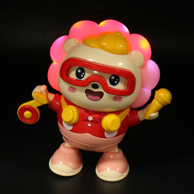 El mismo bailado eléctrico lindo cerdo música luces oscilantes dibujos animados pelo de león cerdo juguetes para niños al por mayor