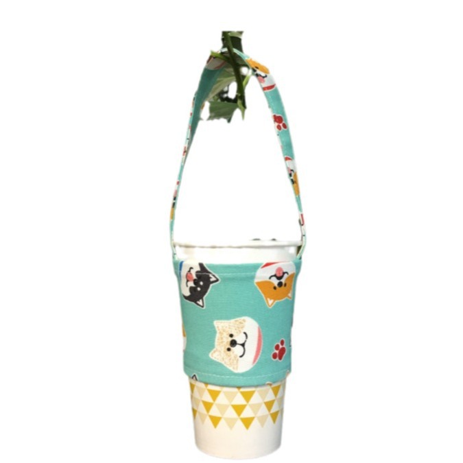 Estilo japonés Shiba Inu perro cabeza leche juego de té lindo dibujos animados taza agua cubierta mano bolsa bebida portátil