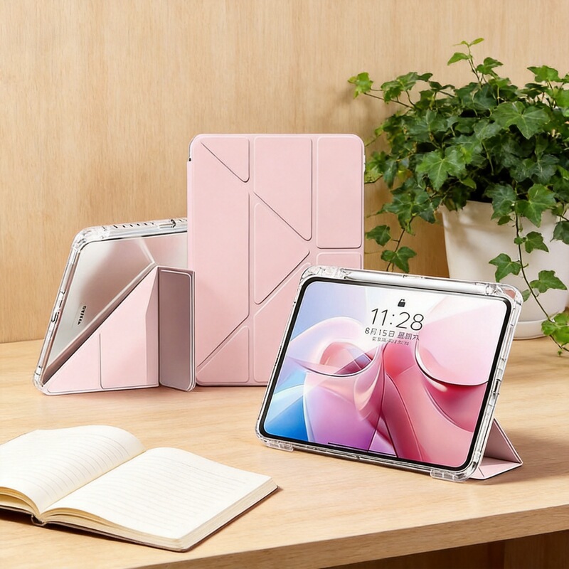 Suitable for Apple A16 Protective Case 3+Y Foldable High-Transparency Pro11 Acrylic Case with Pen Slot and Stand for iPad