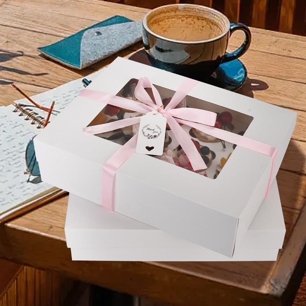 跨境免折叠纸杯蛋糕包装盒马芬杯子打包盒空白12粒蛋挞烘培包装盒