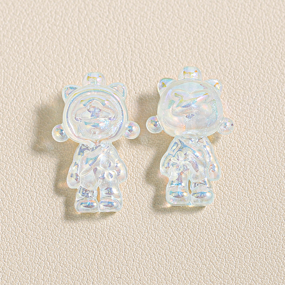 Heidi casa de dibujos animados niña oídos de gato pedículo resina brillante DIY accesorios de cuentas joyería llavero de cadena de teléfono móvil