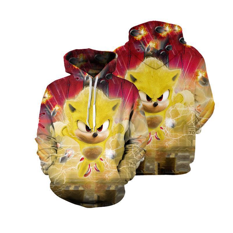 2022 spring and autumn children's vests 3D printed hoodies Sonic coat games around cross-border wish spot 2022 spring and autumn children's vests 3D printed hoodies Sonic coat games around cross-border wish spot