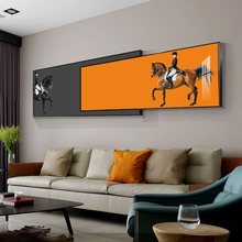 客厅装饰画轻奢高档沙发背景墙叠加挂画现代简约横版晶瓷镶钻壁画
