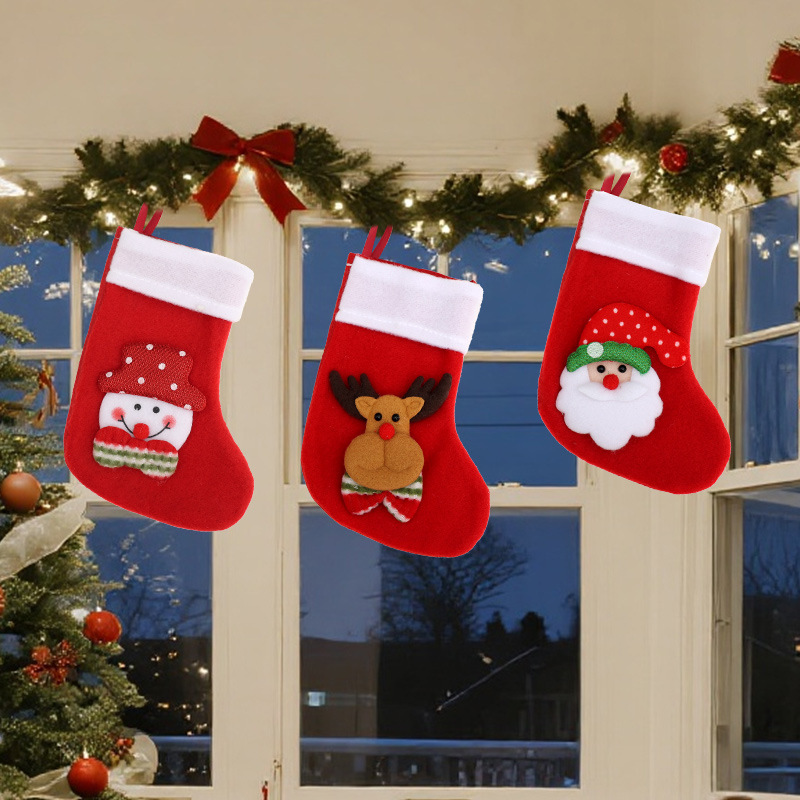 Grenzüberschreitende Weihnachtsdekoration, Weihnachtsstrümpfe, Puppen aus gebürstetem Stoff, Anhängertaschen, Kamingestecke, grenzüberschreitende Weihnachtsgeschenke