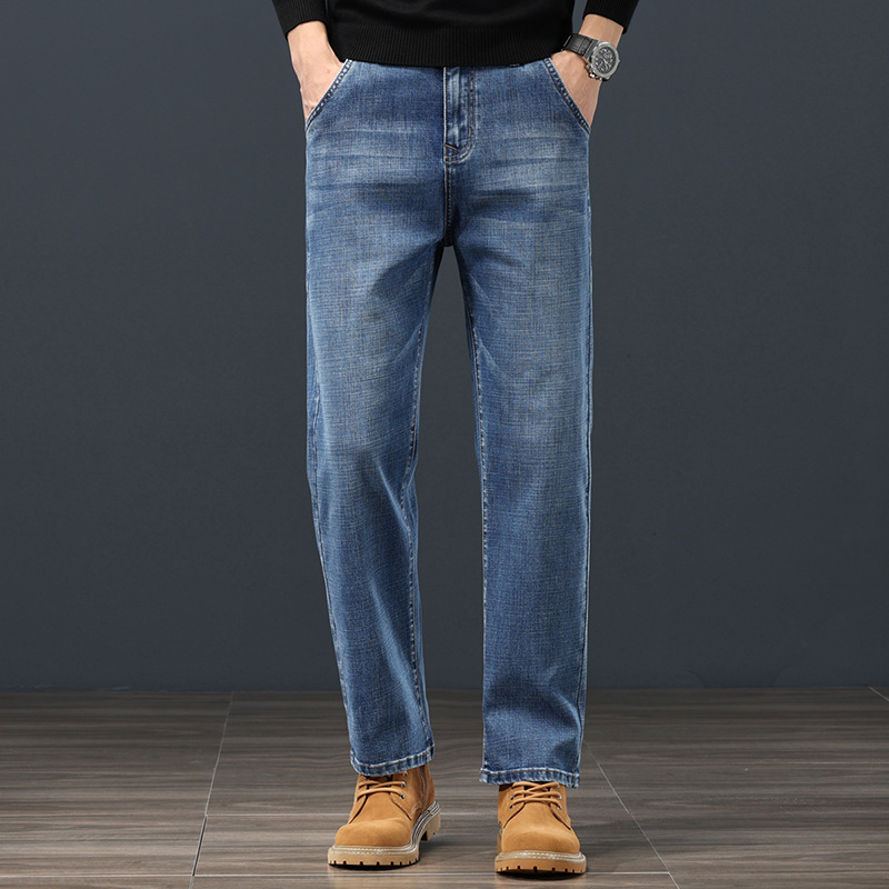 Spring and Autumn New Men's Cropped Jeans 2025 Loose Straight Casual Denim Men's Spring Retro Trendy Brand Long Pants Spring and Autumn New Men's Cropped Jeans 2025 Loose Straight Casual Denim Men's Spring Retro Trendy Brand Long Pants