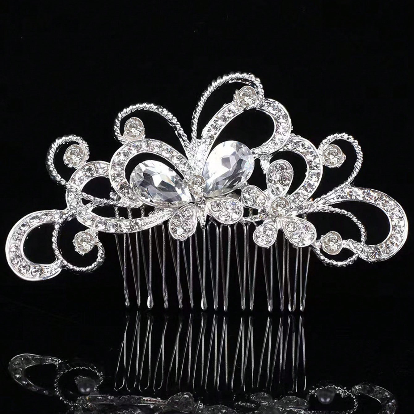 Braut Perlentischkamm Aus Metall Hochzeitsfrisur Haarschmuck_voghion.com