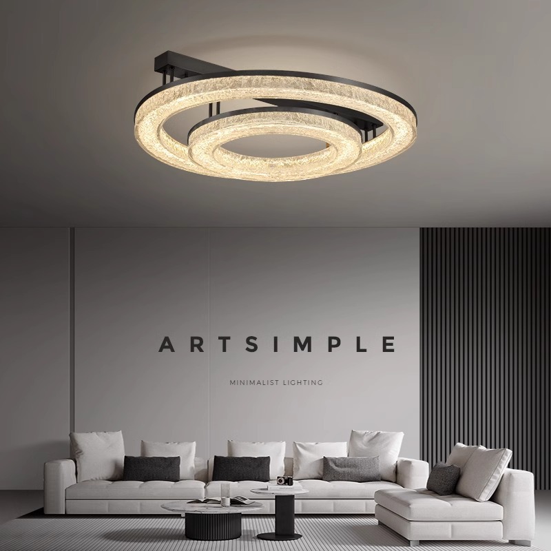 Luz de sala de estar minimalista italiana diseñador de alta gama 2024 nueva lámpara de techo del dormitorio principal moderna lámpara de resina minimalista