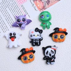 かわいいニャンニャンハロウィーン漫画手作りdiyクリーム樹脂小物アクセサリー穴靴ボタン材料バッグ