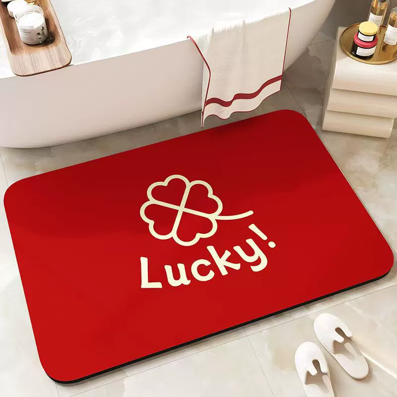 Простой красный цвет ванной комнаты туалет диатомовая грязь коврик для дома