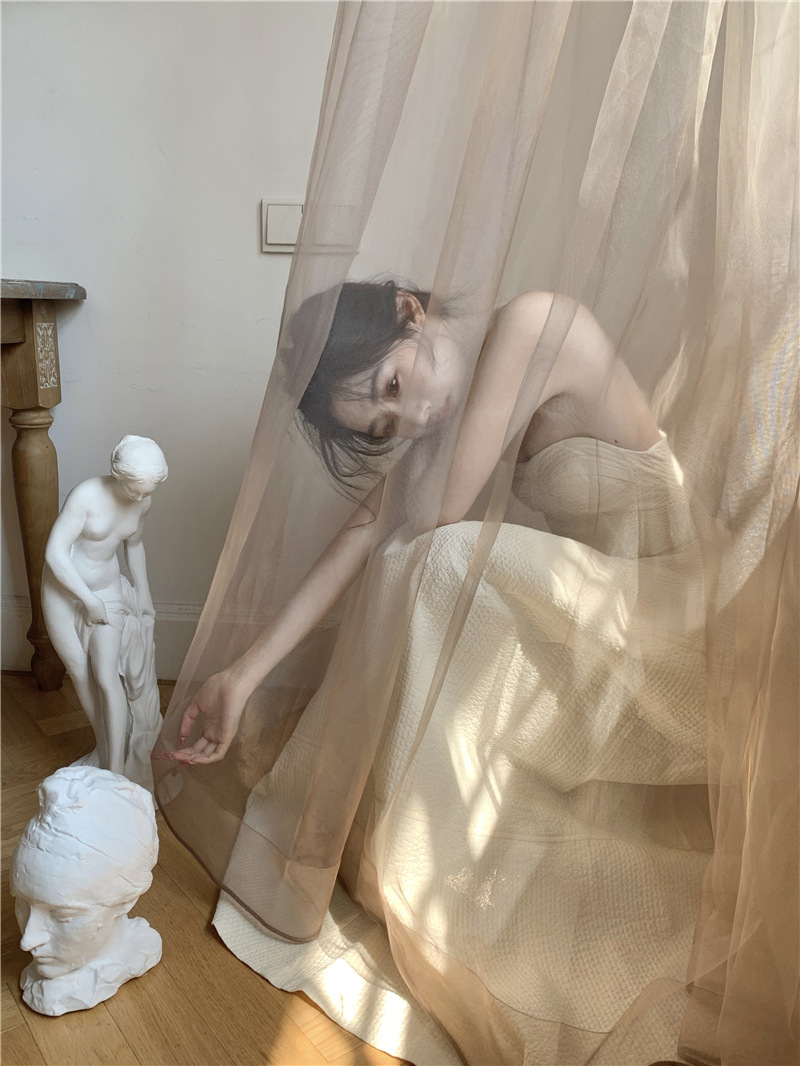 프랑스 스타일 우아한 끈이없는 원피스 여성 여름 해변 휴가 화이트 타이트 허리 A 라인 스커트 롱 스커트