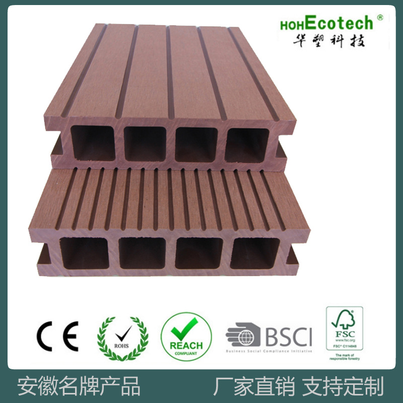 Madera de plástico WPC piso generación cuadrado agujero 140*35 protección del medio ambiente plástico madera Material jardín decoración al aire libre tablero anticorrosión madera image 3