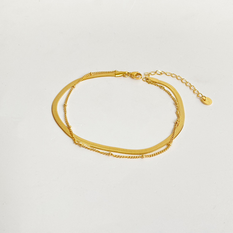 Geometric Pattern Unisex Gender 1 Piece Ethnic Style Geometric 304 Stainless Steel Waterproof Non Tarnish PVD Coated Real Gold Plated 16K Gold White Gold Plated Gold Plating Unisex Anklet