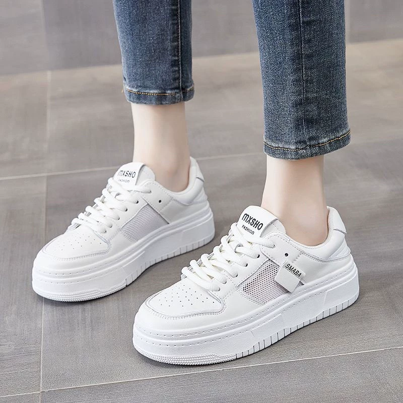 Маленькие белые туфли женские весенние летние 2024 новые сетчатые дышащие женские туфли