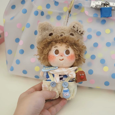 Dudu Cute Curly Hair — Pluş açarlıqlar - biscuit-bear-khaki-explosion-pendant